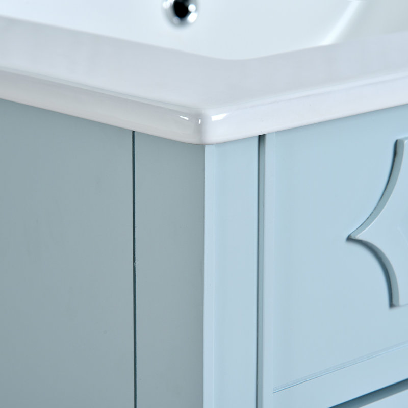 Charlton Home® 24" Bathroom Vanity with Ceramic Countertop | Wayfair